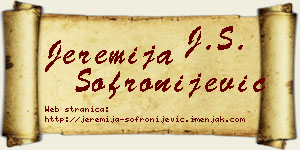 Jeremija Sofronijević vizit kartica